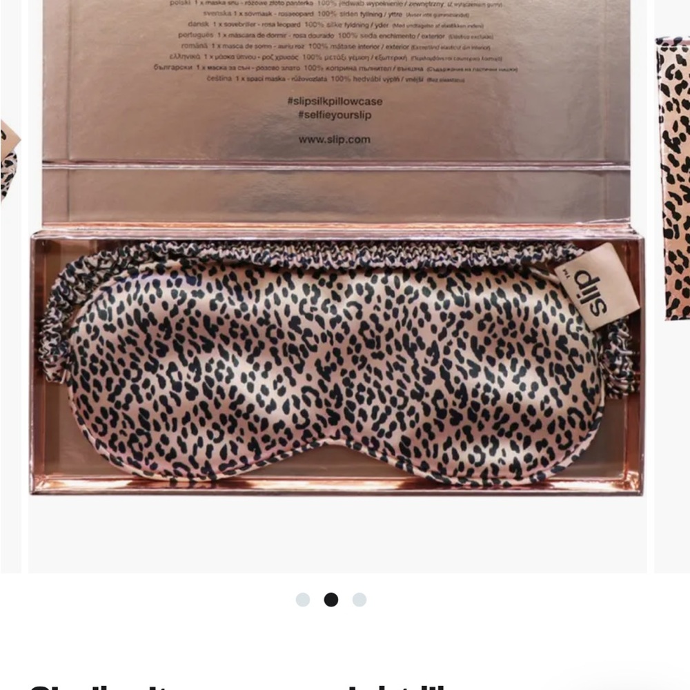 Slip‎ Silk Sleep Mask in Leopard  Print, Rose Gold - Picture 3 of 8